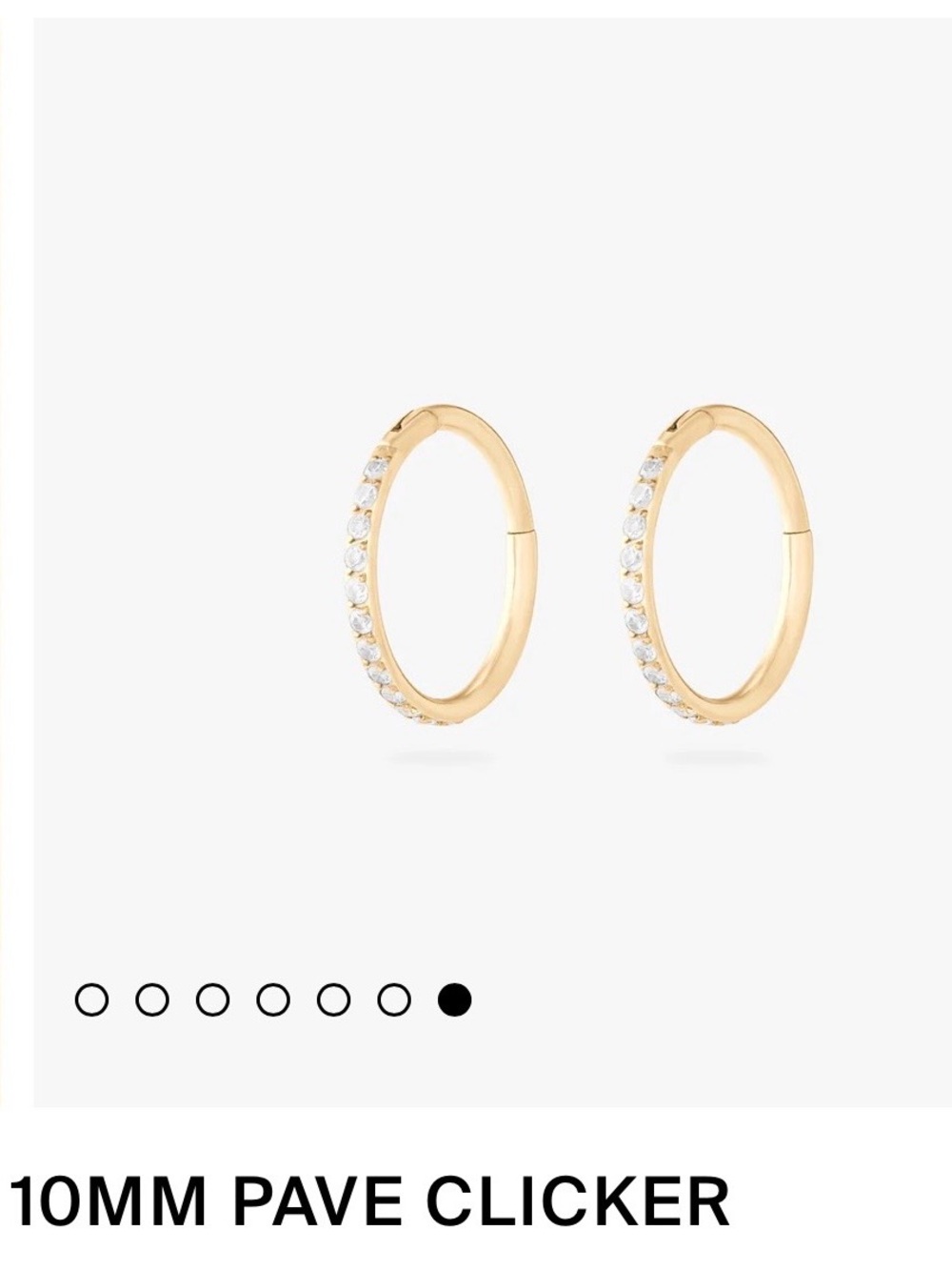 NWT STUDS 10 mm Pave Clickers Gold